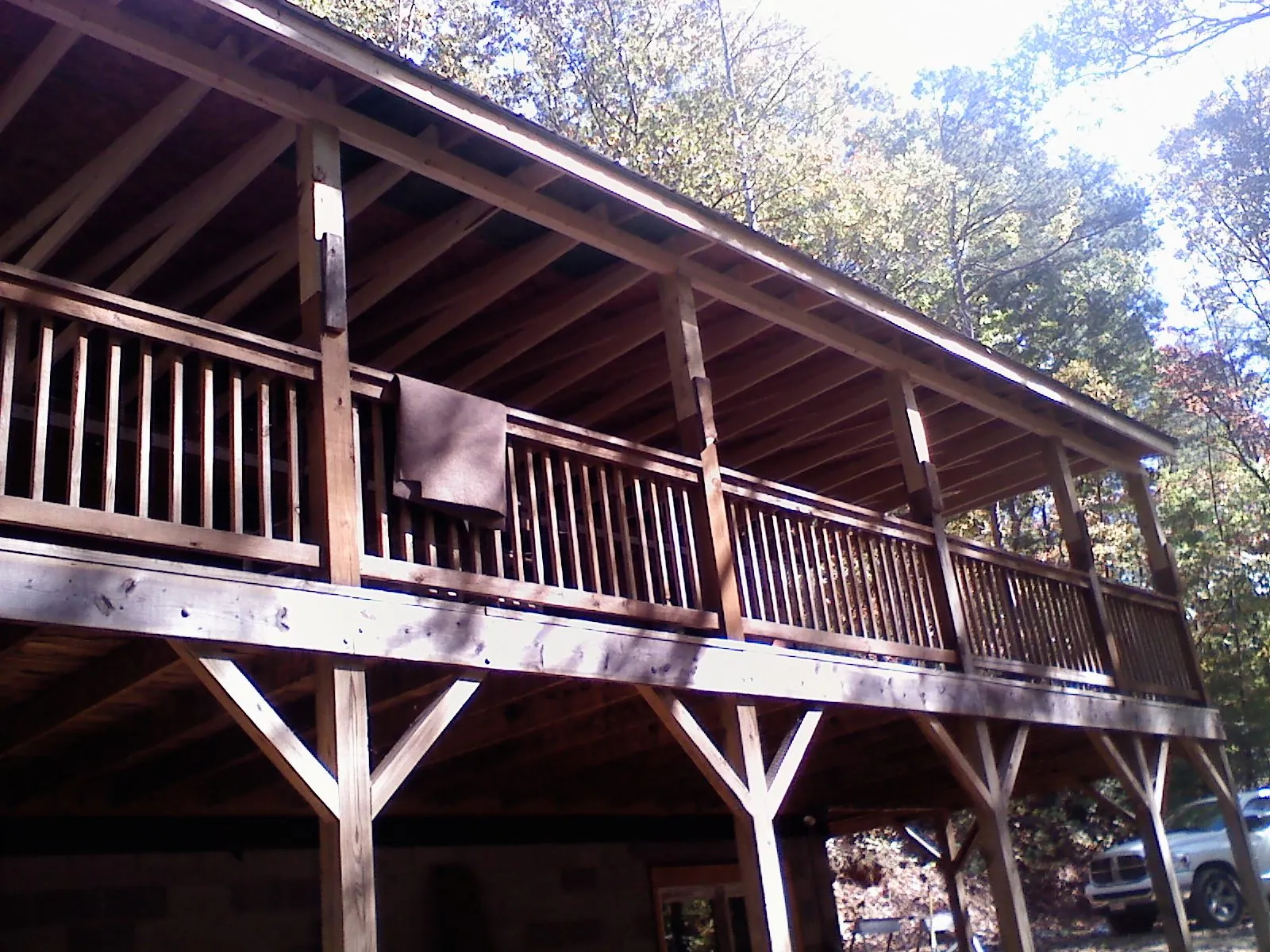 Timber framing under a new elevated porch and deck — Roof Leak Repair in Taylors Falls by Roofing Brothers